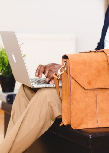 Busy man typing away